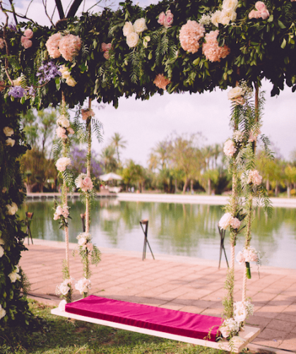 balancoire de fleurs