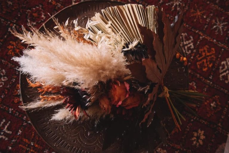 Bouquet mariée - mariage bohème à Marrakech