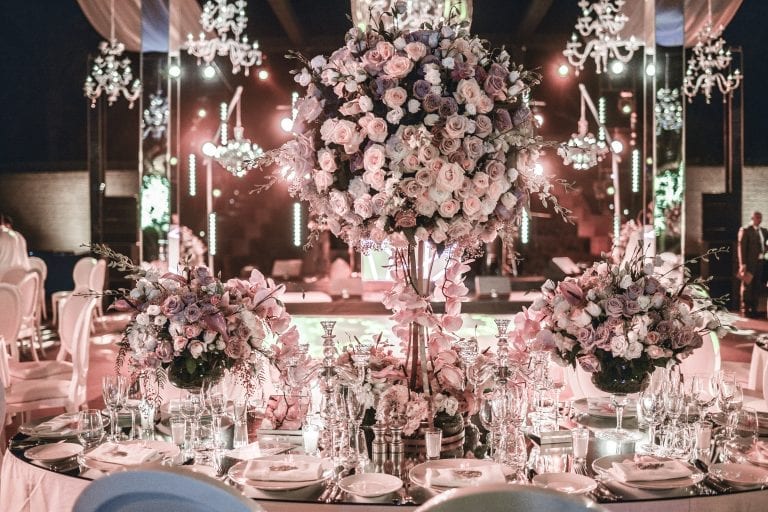 fleurs pour table miroir