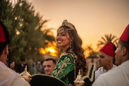 mariée caftan vert