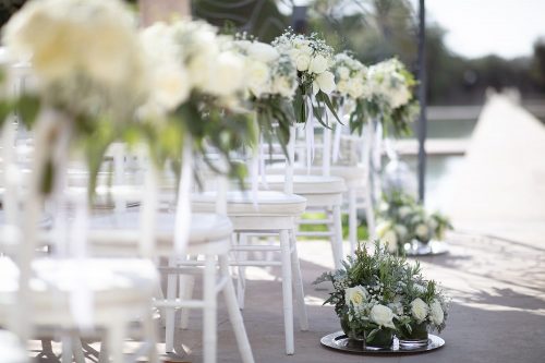 white ceremony wedding